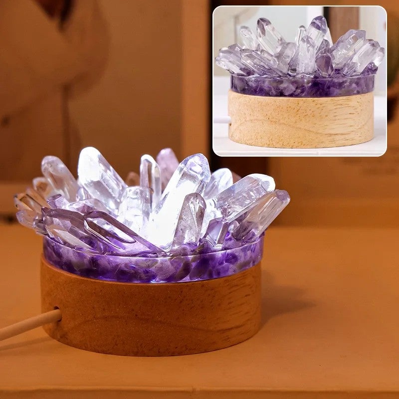 Bluejw Nature Quartz Crystal Night Light Wand Lamp - Healing Stone Cluster Decor for Bedroom Home - Image 5